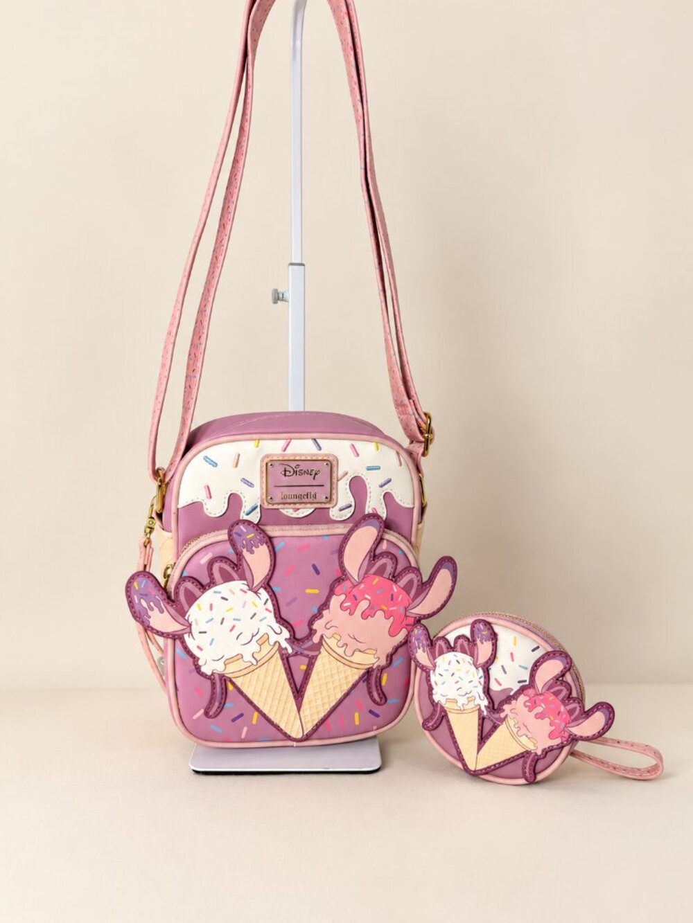 Loungefly Disney Angel Lilo & Stitch Ice Cream Crossbody Bag Set NWOT